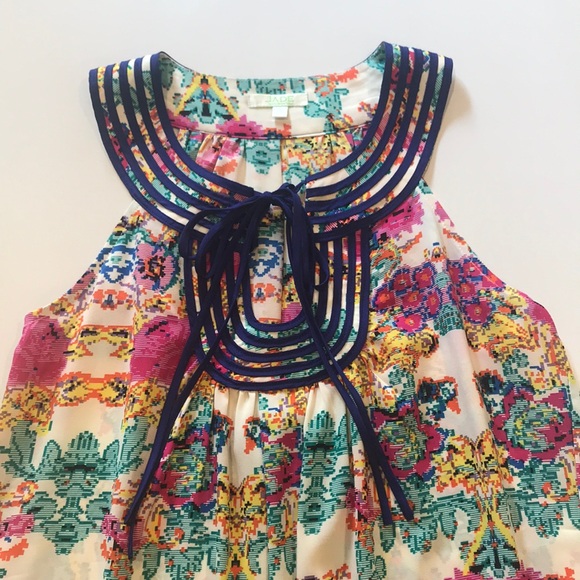 JADE BY MELODY TAM bright sleeveless shirt ▪️sz S - Picture 6 of 8